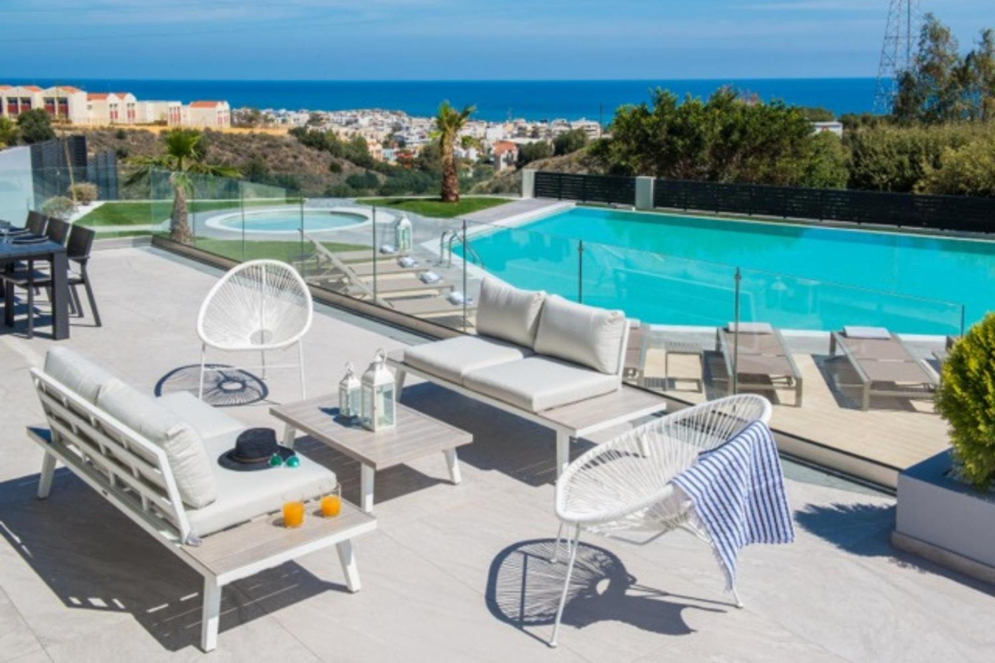 Orama Luxury Villa 4 Bedrooms With Private Pool Hersonissos  Ngoại thất bức ảnh