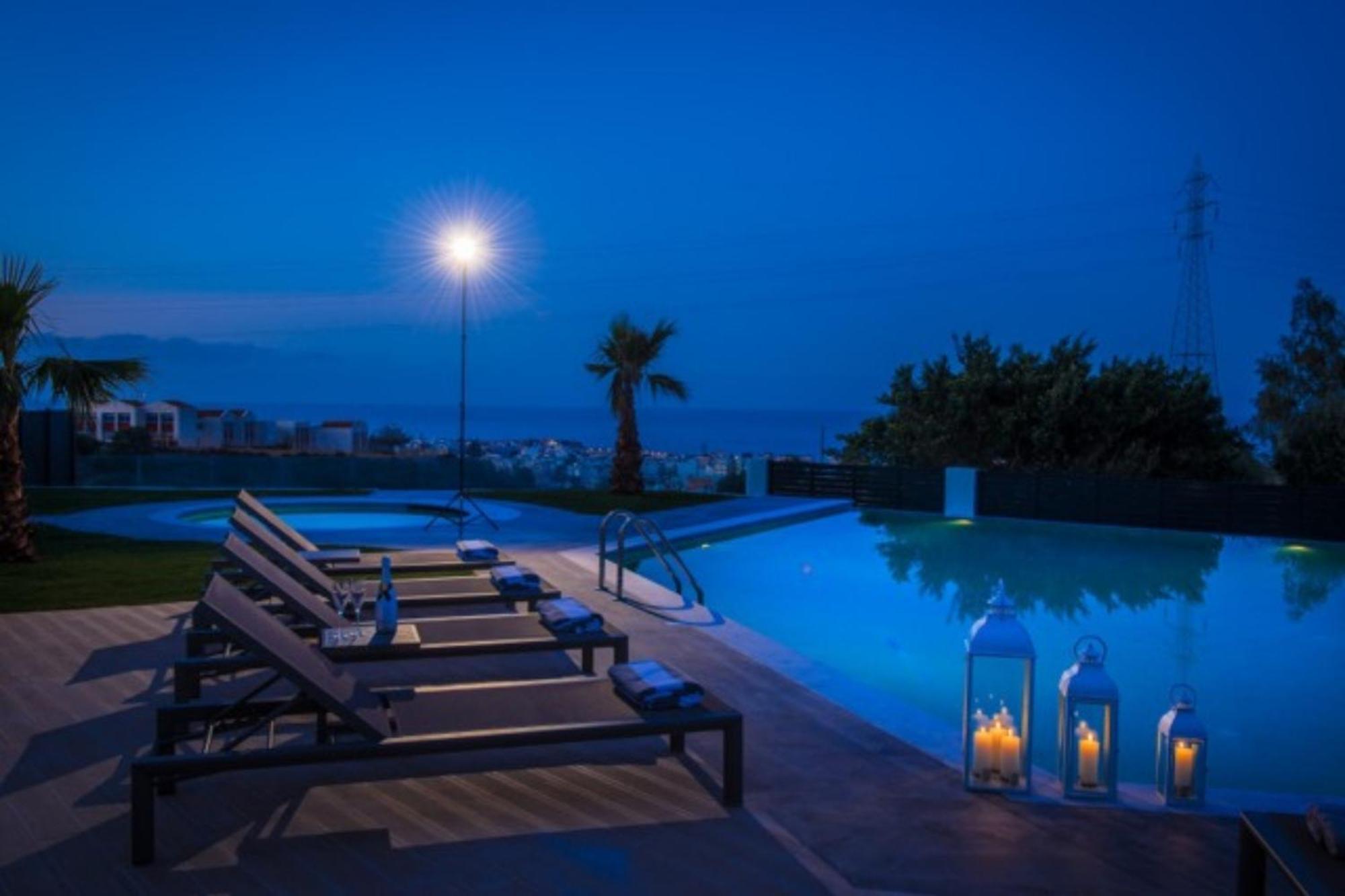 Orama Luxury Villa 4 Bedrooms With Private Pool Hersonissos  Ngoại thất bức ảnh